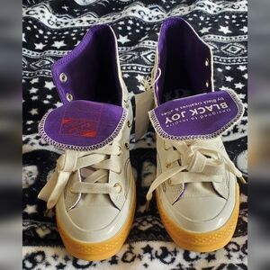 Blk Joy Converse Purple and Cream Sneakers